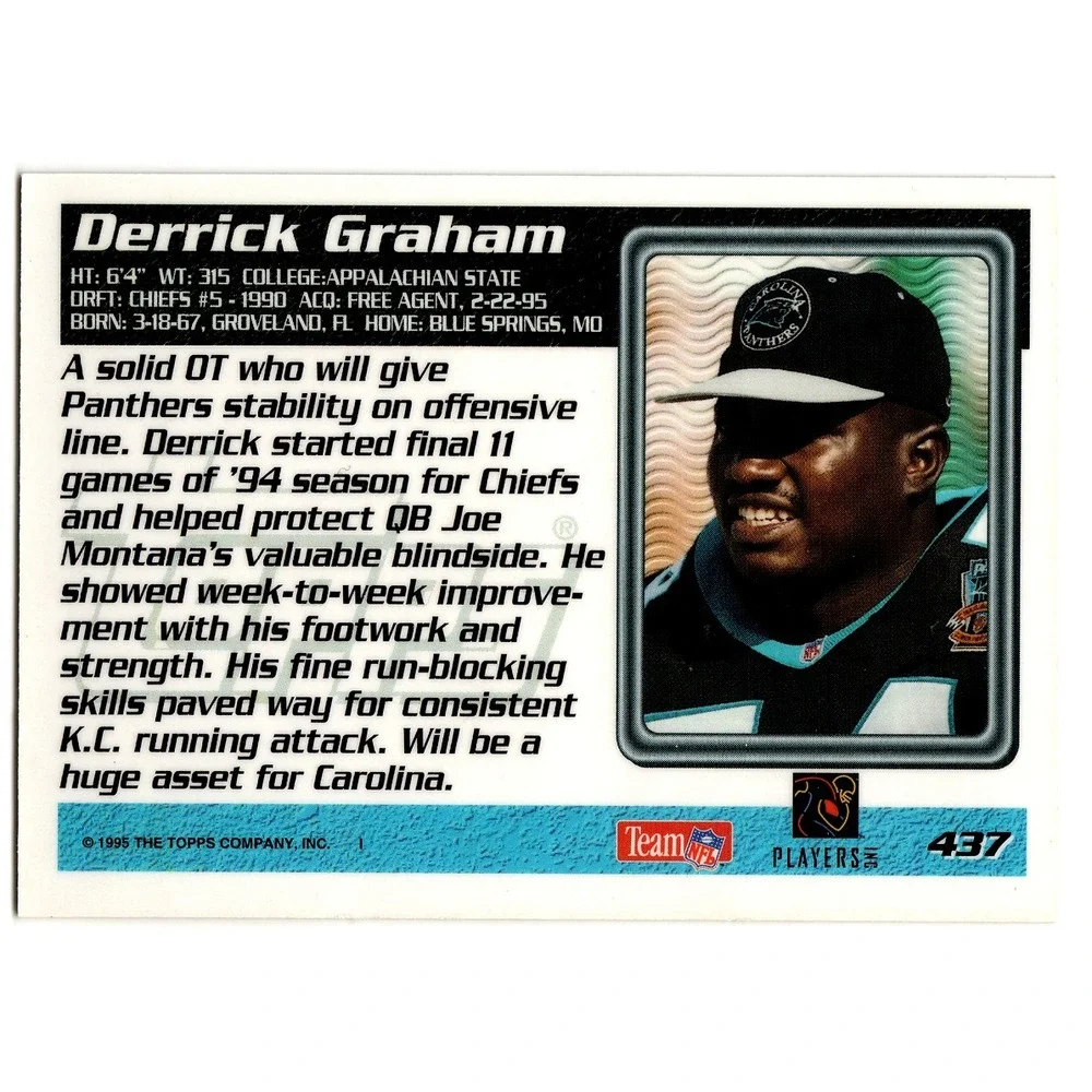 1995 Topps Panthers Derrick Graham Rookie RC #437 Foil